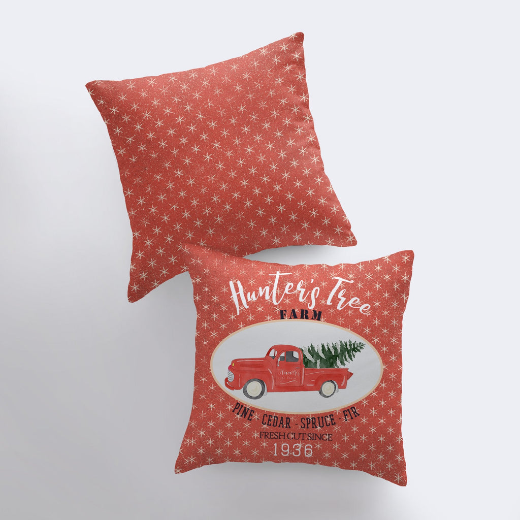 Red Christmas Truck Pillow