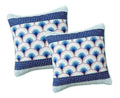 DaDa Bedding Set of 2-Pieces Mediterranean Fans Waves Minty Blue Throw