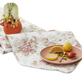 DaDa Bedding Hint of Mint Cottage Floral Roses Quilted Cotton Dining