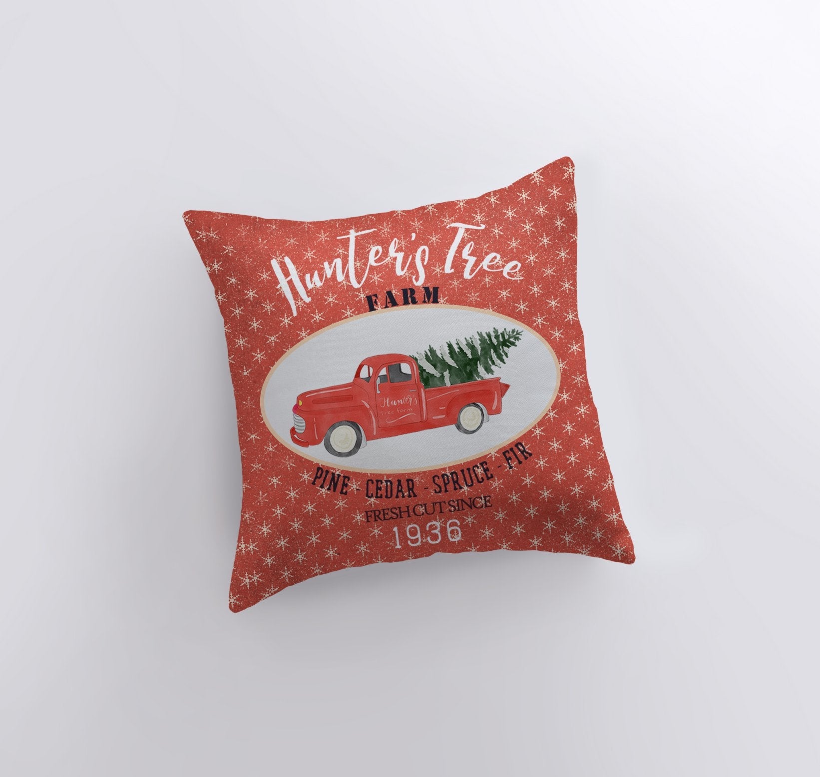 Red Christmas Truck Pillow
