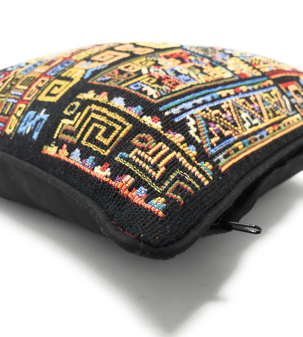 DaDa Bedding Ethnic Ornaments Geometric Black Tapestry Throw Pillow