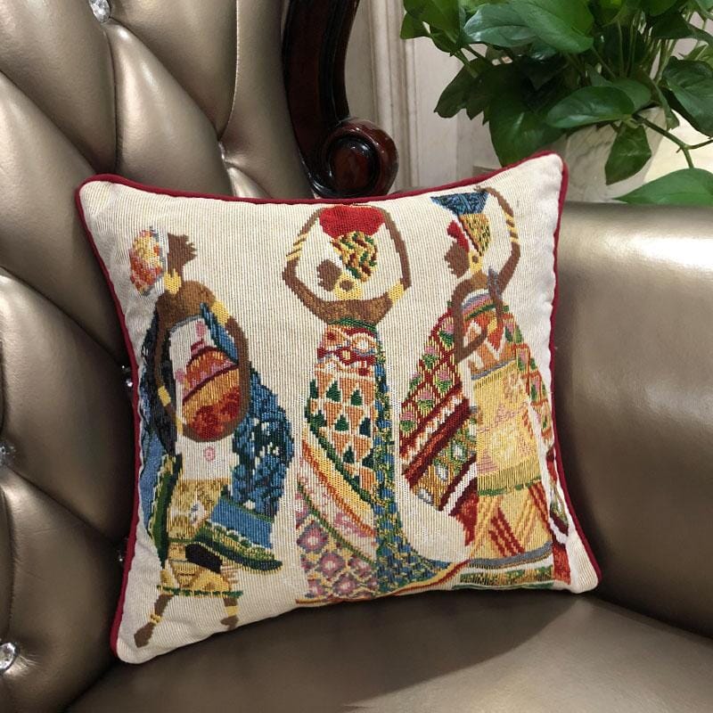 DaDa Bedding Dancing Women African Dreams Tapestry Throw Pillow Covers