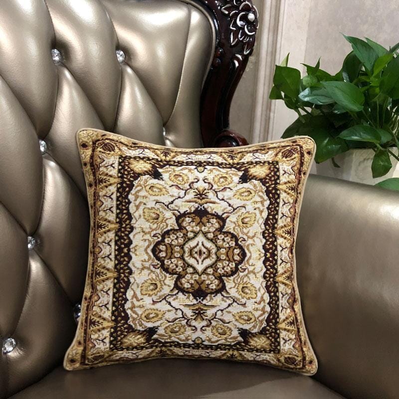 DaDa Bedding Elegant Golden Persian Style Rug Floral Tapestry Throw