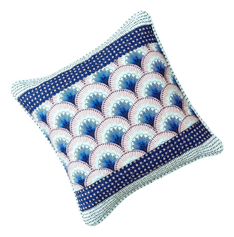 DaDa Bedding Set of 2-Pieces Mediterranean Fans Waves Minty Blue Throw