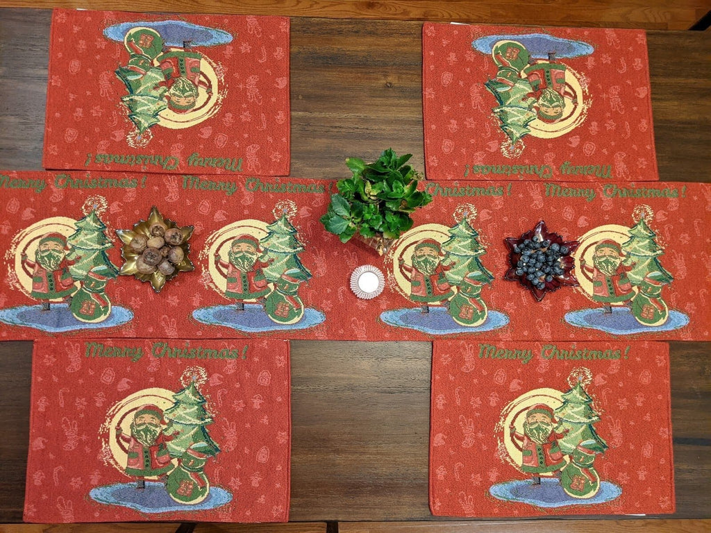 DaDa Bedding Set of 4-Pieces Red Santa Claus Christmas Tapestry