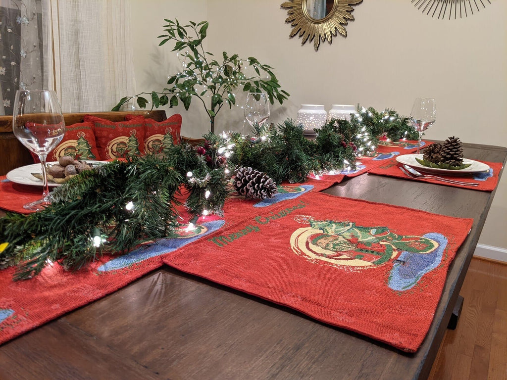 DaDa Bedding Set of 4-Pieces Red Santa Claus Christmas Tapestry