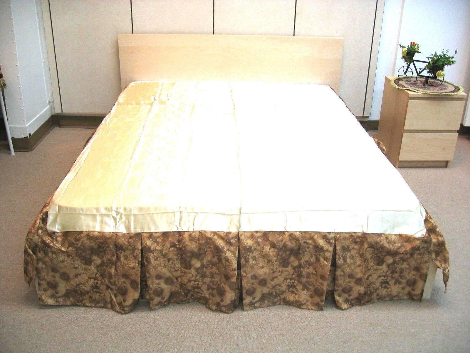 DaDa Bedding Earthy Tones Floral Brown Pleated Bed Skirt - 14" Drop
