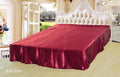DaDa Bedding Sangria Ruby Red Dust Ruffle Pleated Bed Skirt - 14" Drop