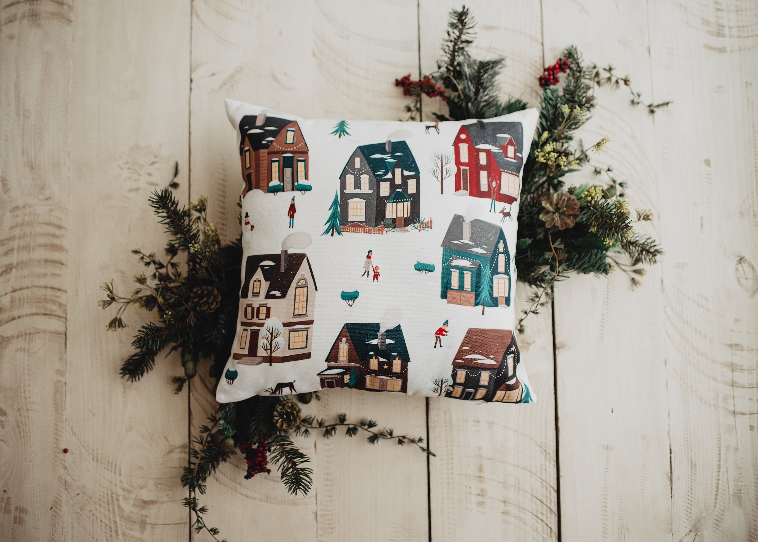 Snow Angel Christmas Pillow