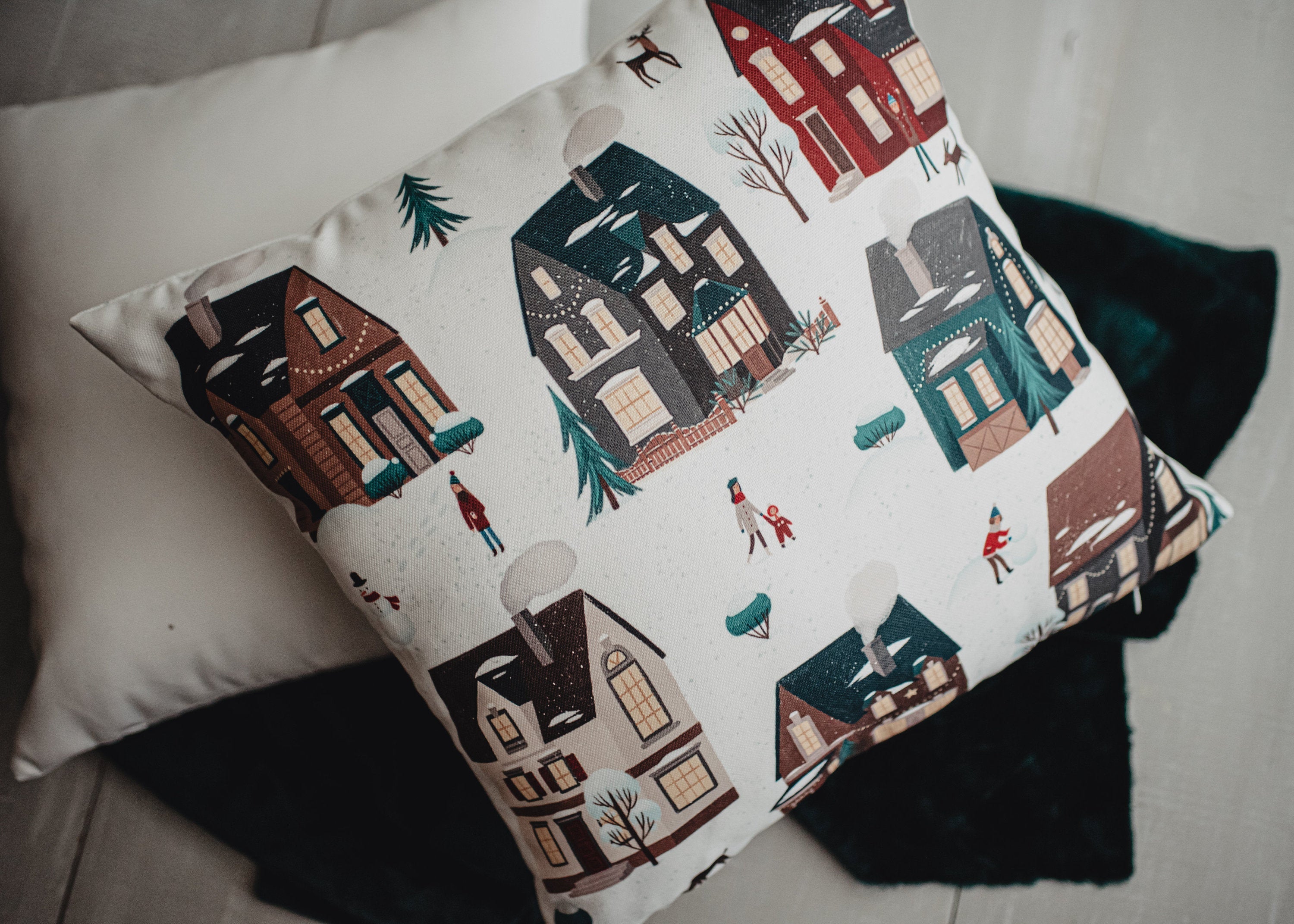 Snow Angel Christmas Pillow
