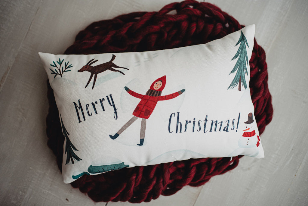 Snow Angel Christmas Pillow