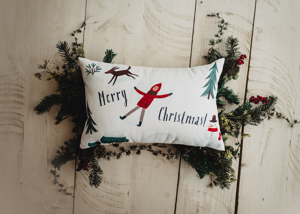 Snow Angel Christmas Pillow