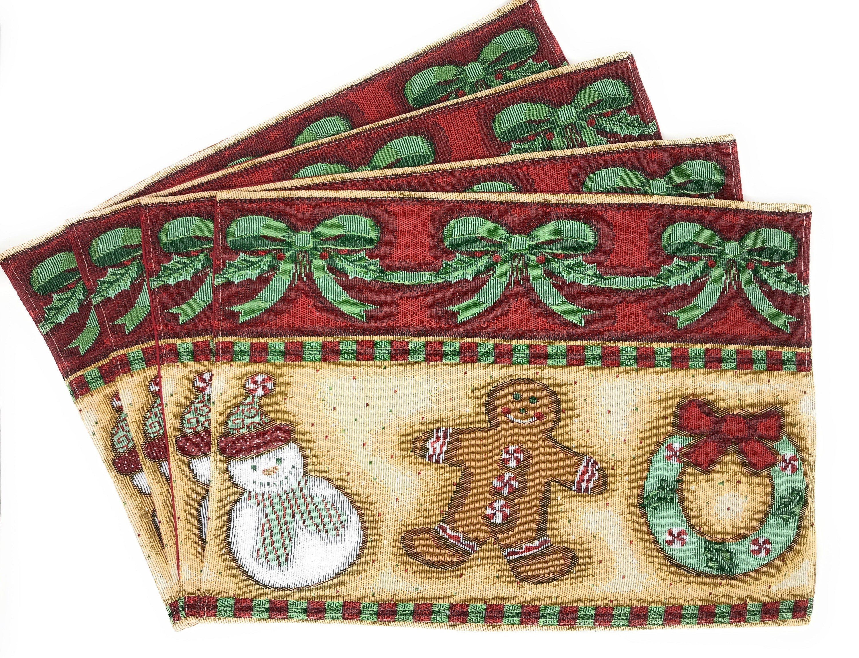 DaDa Bedding Set of 4-Pieces Gingerbread Sweets Holiday Woven Tapestry