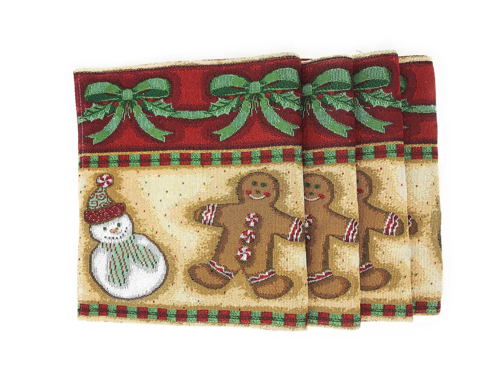 DaDa Bedding Set of 4-Pieces Gingerbread Sweets Holiday Woven Tapestry
