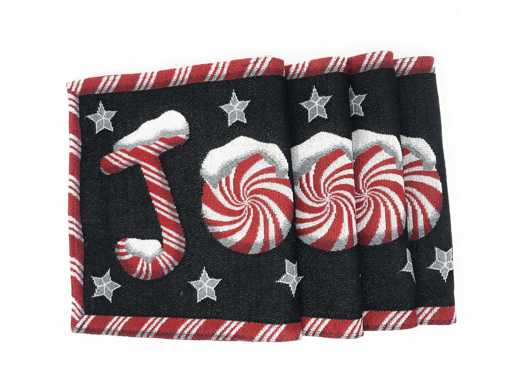 DaDa Bedding Set of 4-Pieces Peppermint Joy Holiday Tapestry Placemats
