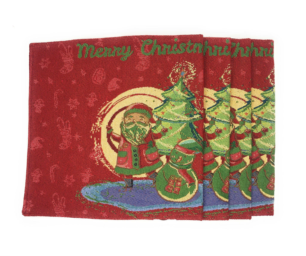 DaDa Bedding Set of 4-Pieces Red Santa Claus Christmas Tapestry