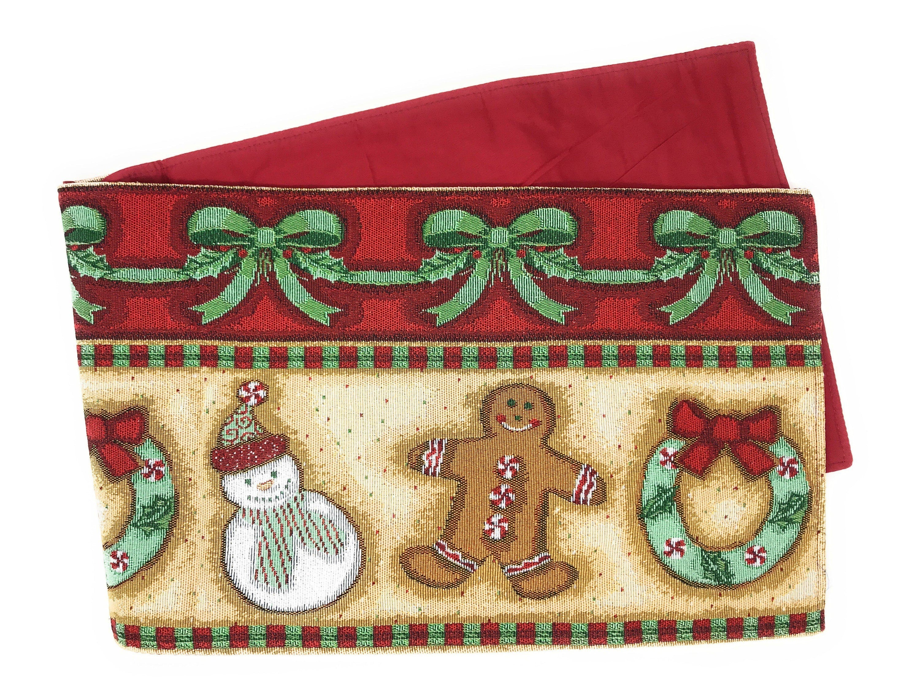 DaDa Bedding Gingerbread Snowman Holiday Woven Tapestry Dining Table