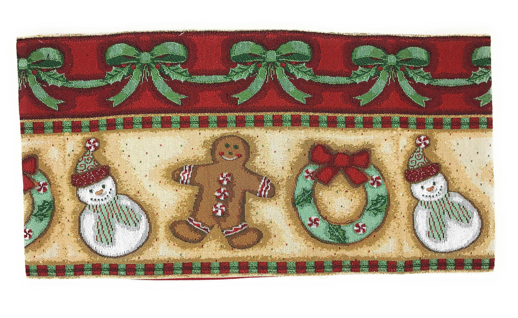 DaDa Bedding Gingerbread Snowman Holiday Woven Tapestry Dining Table