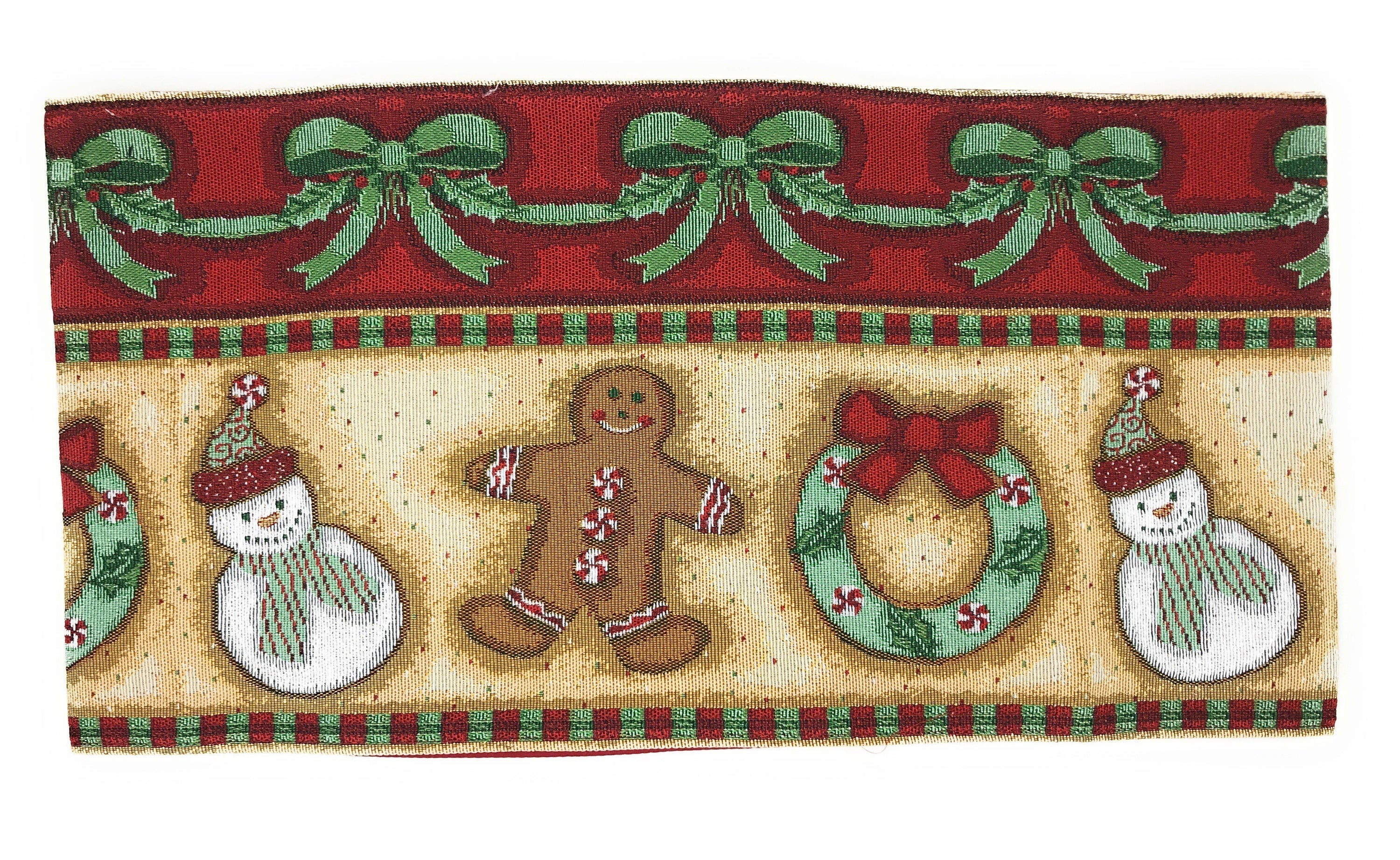 DaDa Bedding Gingerbread Snowman Holiday Woven Tapestry Dining Table