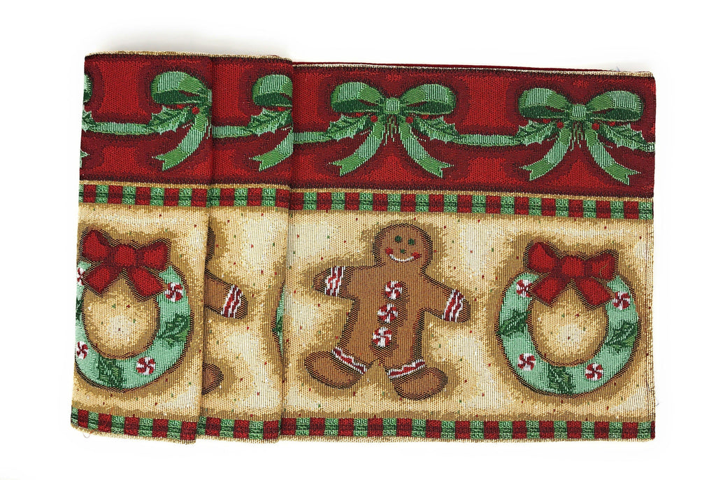 DaDa Bedding Gingerbread Snowman Holiday Woven Tapestry Dining Table